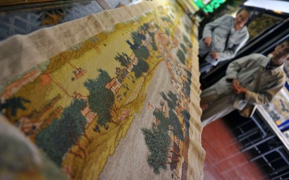 昆明手工刺繡大賽展《清明上河圖》