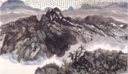 国学大师饶宗颐先生中风后,经过书法治疗后所作《灵鹫山图).jpg 国学大师饶宗颐先生中风后,经过书法治疗后所作《灵鹫山图).jpg